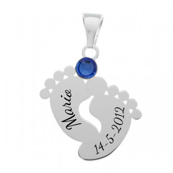 Colgante pies con circonita de Plata de Ley - Karissma 2