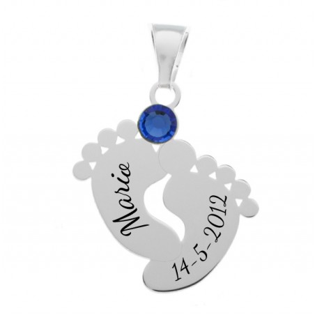 Colgante pies con circonita de Plata de Ley - Karissma