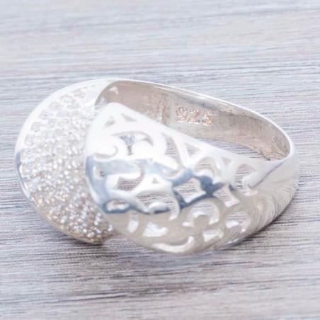 Anillo calado onda Plata de Ley 925