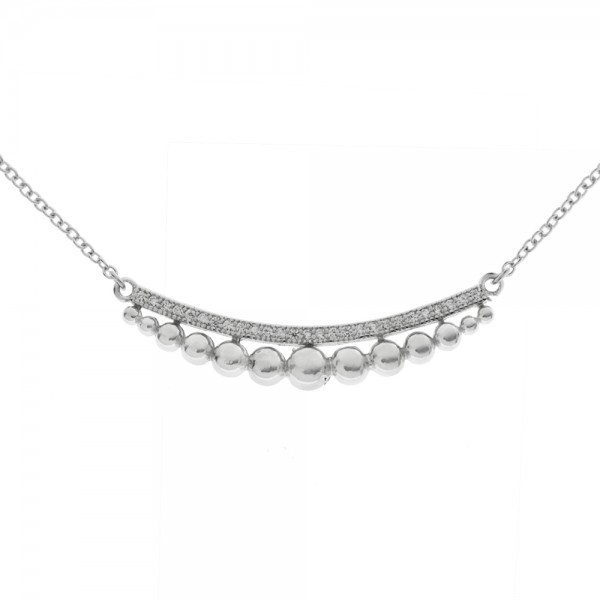 Collar con media luna de bolas Plata de Ley | Karissma