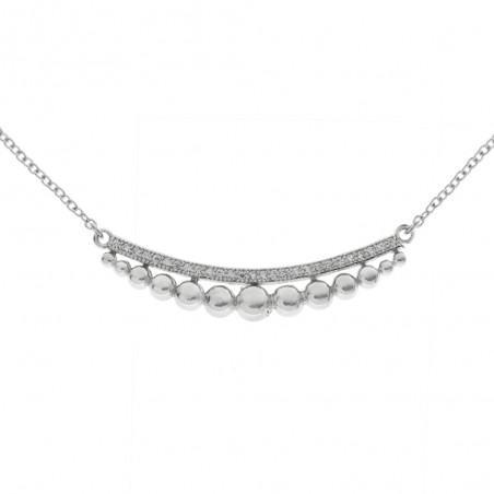 Collar con media luna de bolas Plata de Ley | Karissma