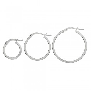 Aros cuadrados cierre catalán Plata de Ley - Karissma