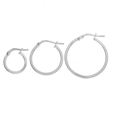 Aros cuadrados cierre catalán Plata de Ley - Karissma