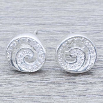 Pendientes  espiral con circonita Plata de Ley 925 2