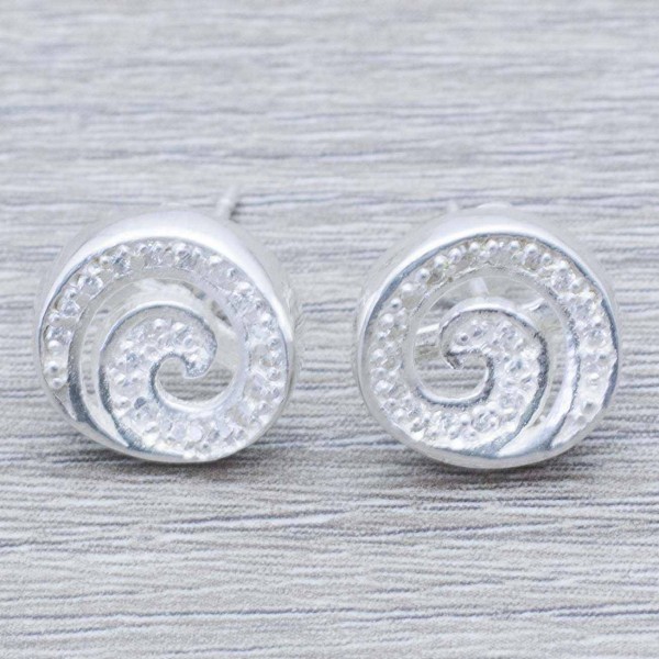 Pendientes  espiral con circonita Plata de Ley 925
