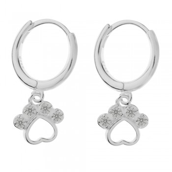 Aros con huella colgante Plata de Ley - Karissma