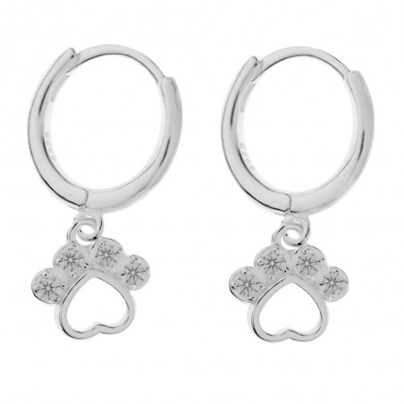 Aros con huella colgante Plata de Ley - Karissma