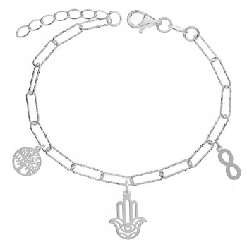 Pulsera eslabón cadena con amuletos Plata de Ley | Karissma