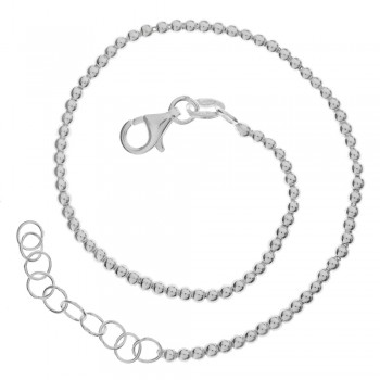 Pulsera ajustable de bolitas Plata de Ley| Karissma