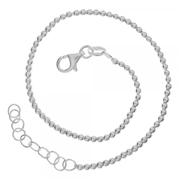 Pulsera ajustable de bolitas Plata de Ley| Karissma