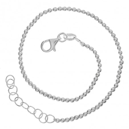 Pulsera ajustable de bolitas Plata de Ley| Karissma