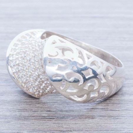 Anillo calado onda Plata de Ley 925
