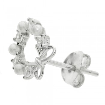 Pendientes con lacito y perlas Plata de Ley - Karissma 2