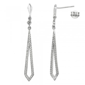 Pendientes largos fiesta Plata de Ley - Karissma 2