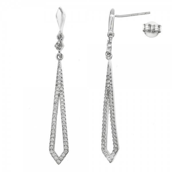 Pendientes largos fiesta Plata de Ley - Karissma