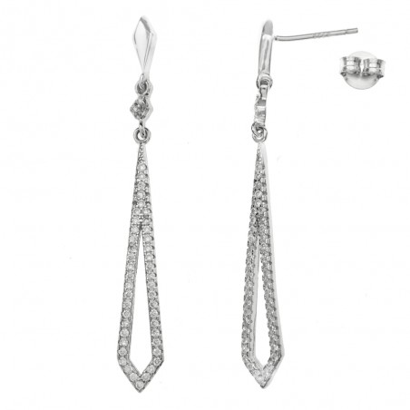 Pendientes largos fiesta Plata de Ley - Karissma