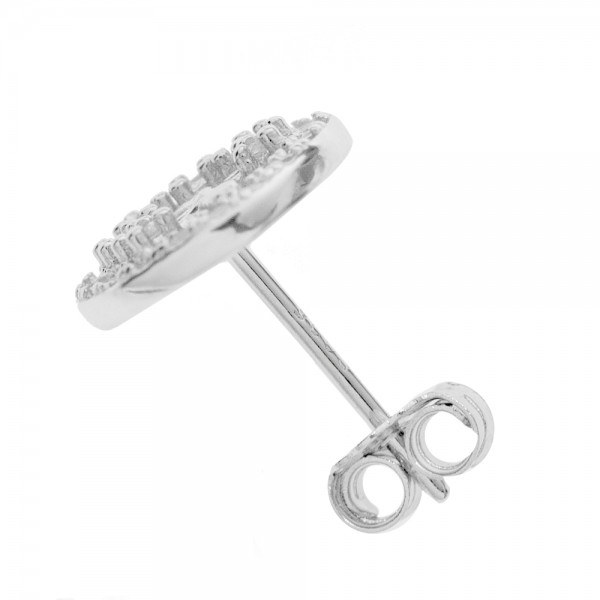 Pendientes redondos árbol brillo Plata de Ley - Karissma