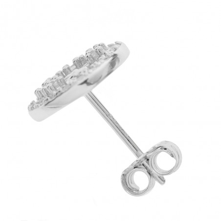 Pendientes redondos árbol brillo Plata de Ley - Karissma