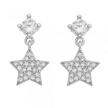 Pendientes estrella brillo Plata de Ley - Karissma