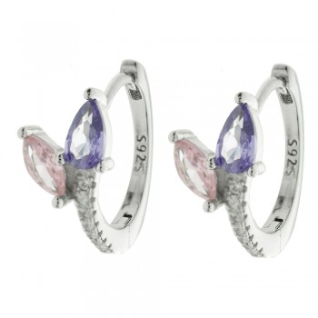 Aros con circonitas marquesa Plata de Ley - Karissma