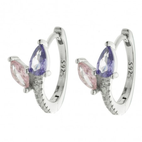 Aros con circonitas marquesa Plata de Ley - Karissma