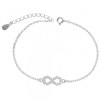 Pulsera infinito circonitas blancas Plata de Ley| Karissma