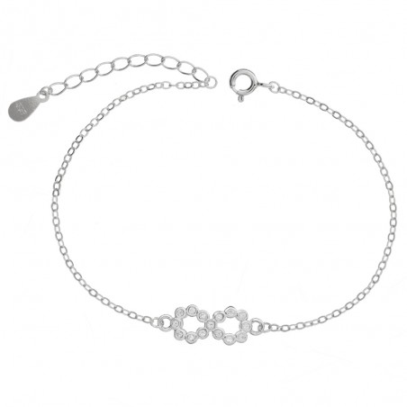 Pulsera infinito circonitas blancas Plata de Ley| Karissma