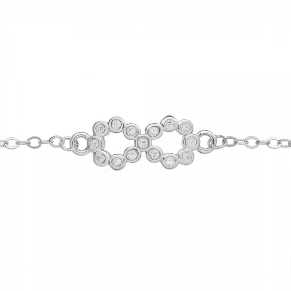 Pulsera infinito circonitas blancas Plata de Ley| Karissma