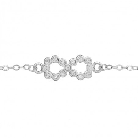 Pulsera infinito circonitas blancas Plata de Ley| Karissma