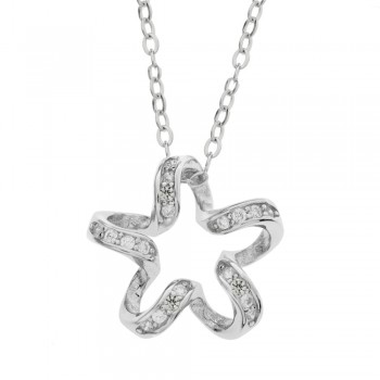 Collar silueta flor ondulada Plata de Ley | Karissma