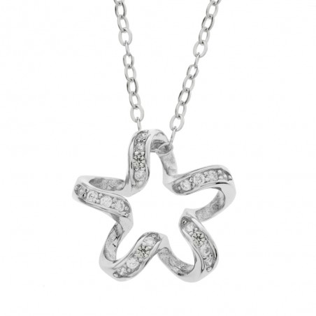 Collar silueta flor ondulada Plata de Ley | Karissma