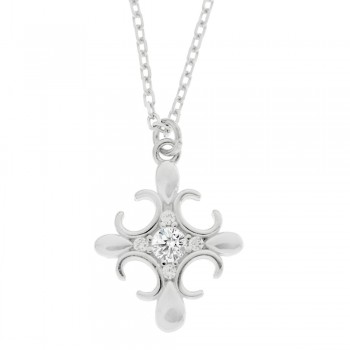 Collar doble círculo brillo blanco Plata de Ley | Karissma