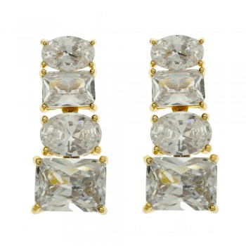 Pendientes largos de fiesta Plata de Ley - Karissma