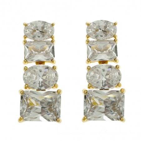 Pendientes largos de fiesta Plata de Ley - Karissma