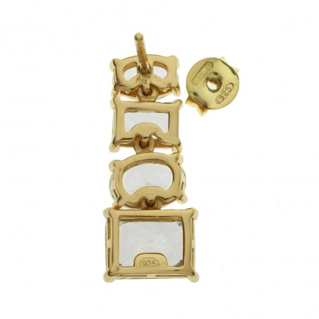 Pendientes largos de fiesta Plata de Ley - Karissma