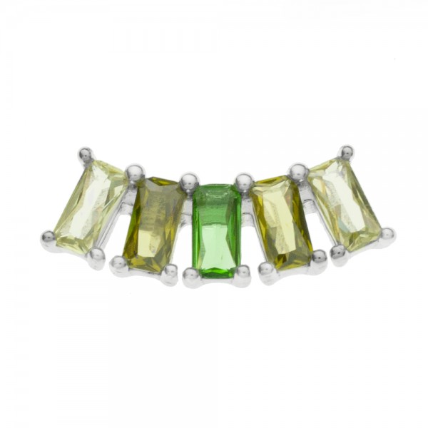 Pendientes arco circonitas baguette Plata de Ley - Karissma