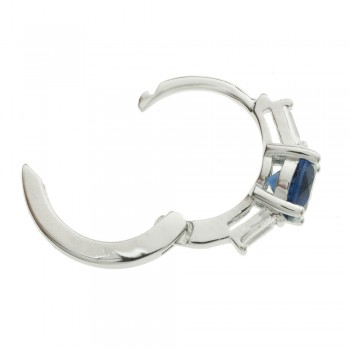 Aros con circonita azul Plata de Ley - Karissma 2