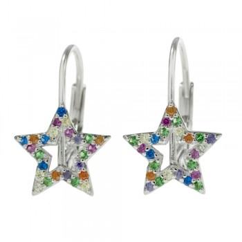 Pendientes estrella multicolor Plata de Ley - Karissma