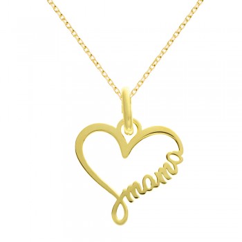 Collar corazón dorado Mamá Plata de Ley | Karissma