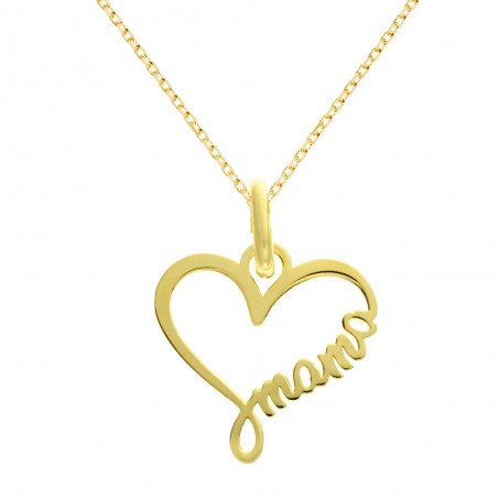Collar corazón dorado Mamá Plata de Ley | Karissma