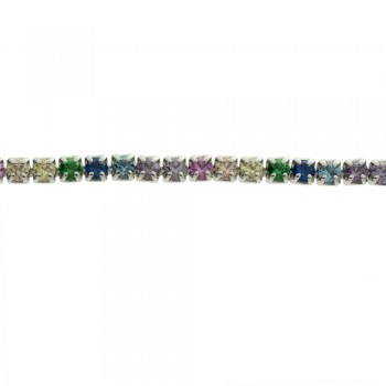 Pulsera hilo de circonitas multicolor Plata de Ley | Karissma 2