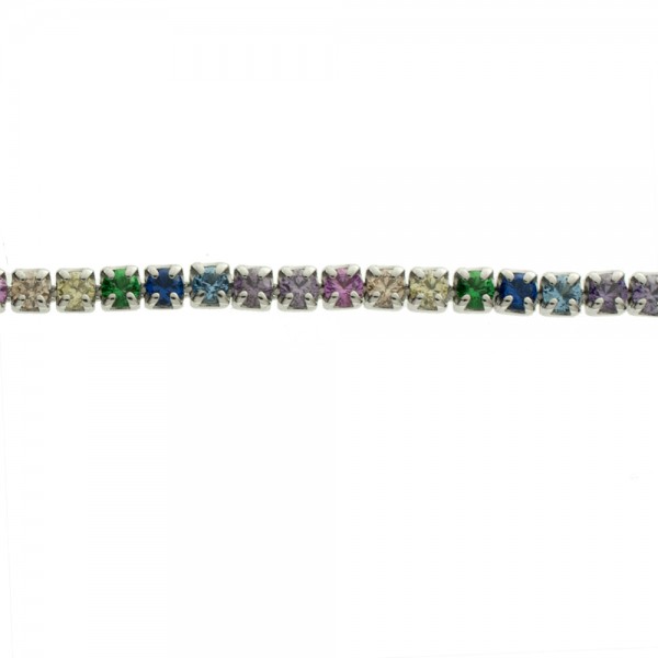 Pulsera hilo de circonitas multicolor Plata de Ley | Karissma
