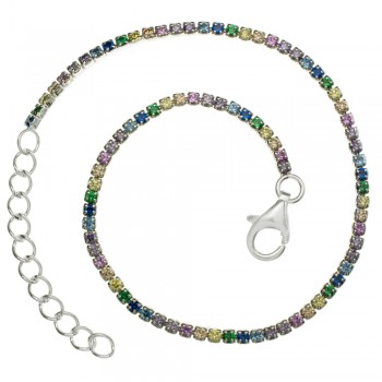 Pulsera hilo de circonitas multicolor Plata de Ley | Karissma