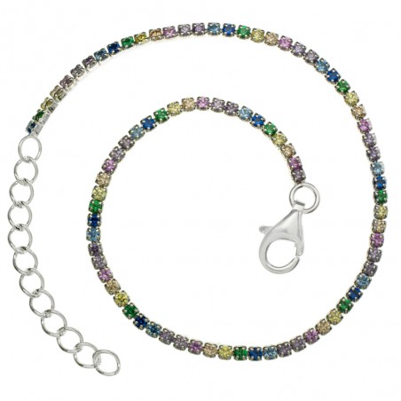 Pulsera hilo de circonitas multicolor Plata de Ley | Karissma
