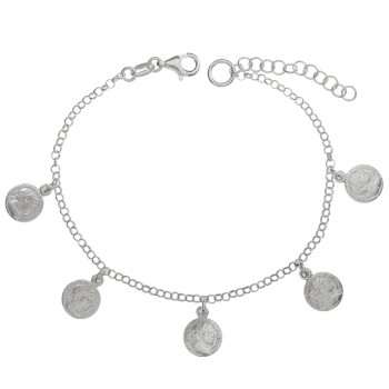 Pulsera con monedas colgantes Plata de Ley | Karissma