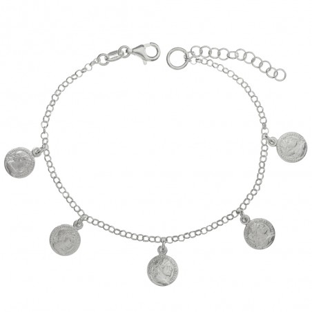 Pulsera con monedas colgantes Plata de Ley | Karissma