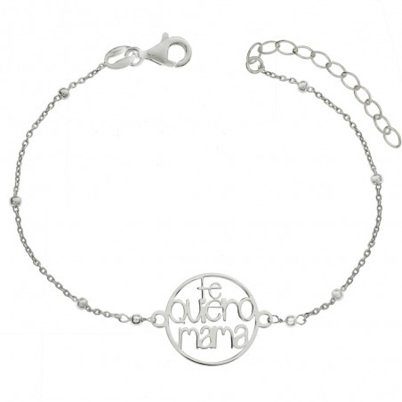 Pulsera Te Quiero Mamá con bolitas Plata de Ley | Karissma