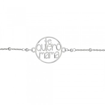 Pulsera Te Quiero Mamá con bolitas Plata de Ley | Karissma 2