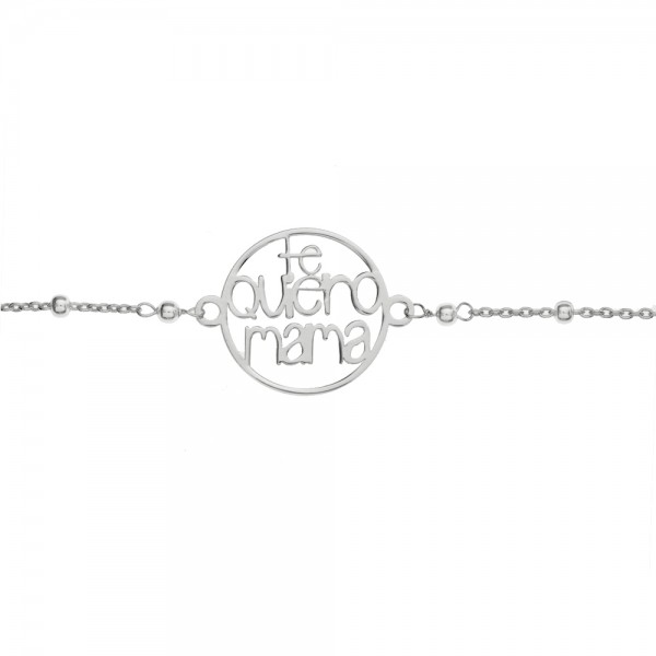 Pulsera Te Quiero Mamá con bolitas Plata de Ley | Karissma