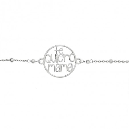 Pulsera Te Quiero Mamá con bolitas Plata de Ley | Karissma
